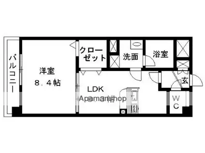 セラコート本山(1LDK/4階)の間取り写真