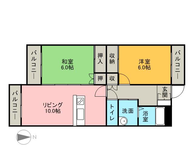 モン・ルポ(2LDK/1階)の間取り写真