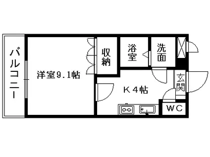 ラファエル(1K/1階)の間取り写真