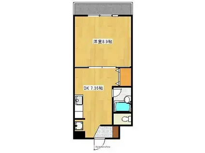 コート新屋敷(1DK/5階)の間取り写真