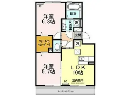 サニーホームズ88(2LDK/1階)の間取り写真