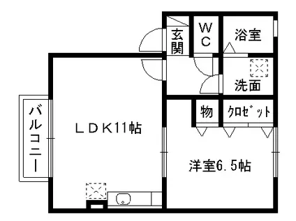ファシネプレジオ(1LDK/1階)の間取り写真