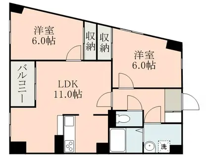 インディペンデント(2LDK/3階)の間取り写真