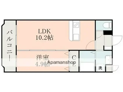 グリーンハウスⅡ(1LDK/3階)の間取り写真