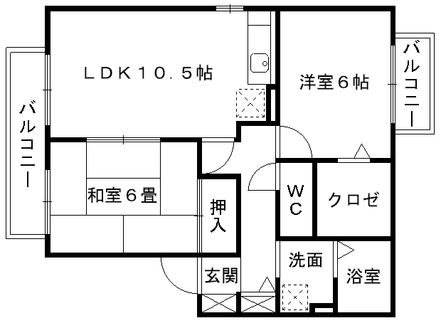 セジュールグランフォレA棟(2LDK/1階)の間取り写真
