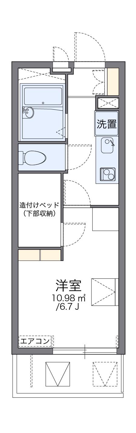 レオパレスくまもと(1K/2階)の間取り写真