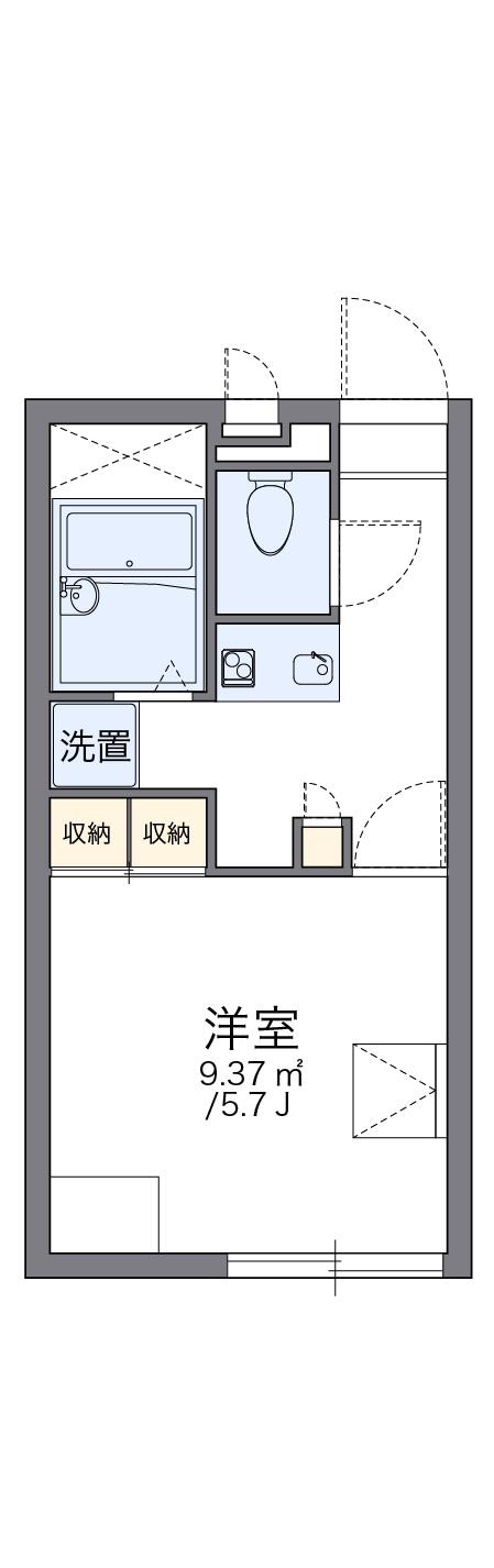 レオパレスグリーン神水(1K/1階)の間取り写真