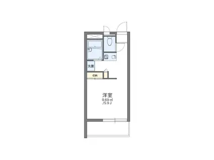 レオパレスオアシス(1K/2階)の間取り写真