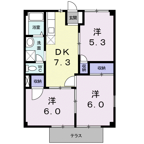前田ハイツⅡ(3DK/1階)の間取り写真