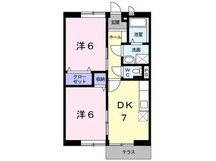 坂田ハイツⅢ(2DK/1階)の間取り写真