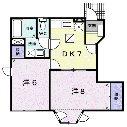 ドエール405(2DK/1階)の間取り写真