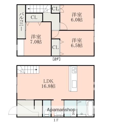 熊本電気鉄道 坪井川公園駅 徒歩2分 2階建 築9年(3LDK)の間取り写真