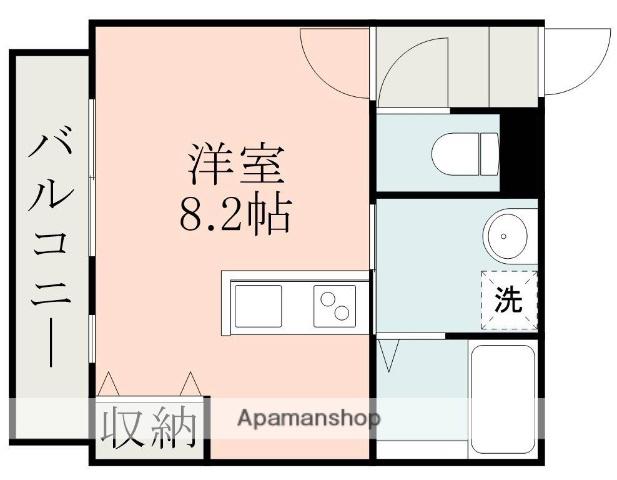 AFIELD黒髪(ワンルーム/1階)の間取り写真