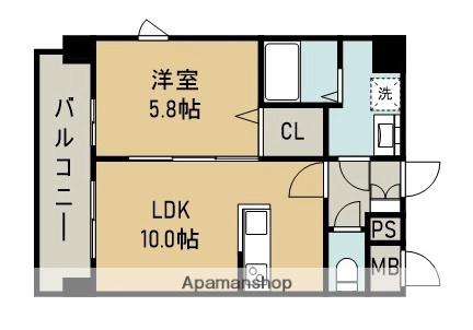 グランフィオーレ高平(1LDK/7階)の間取り写真