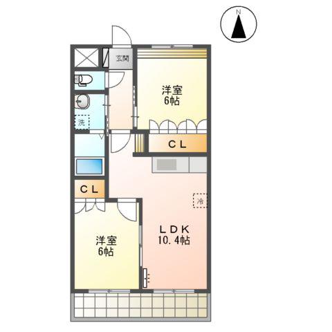 サンコート南(2LDK/1階)の間取り写真