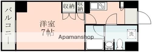 FLAT 熊本(1K/4階)の間取り写真