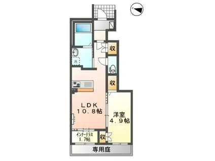 サンヒルズ(1LDK/1階)の間取り写真