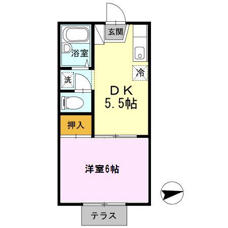 レジデンスイケダ(1DK/2階)の間取り写真