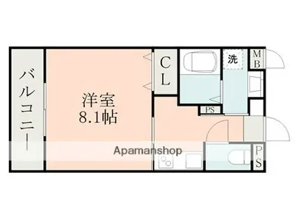 ラ・シック県立大学前Ⅲ(1K/3階)の間取り写真