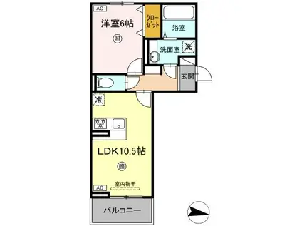 コートドール7(1LDK/3階)の間取り写真