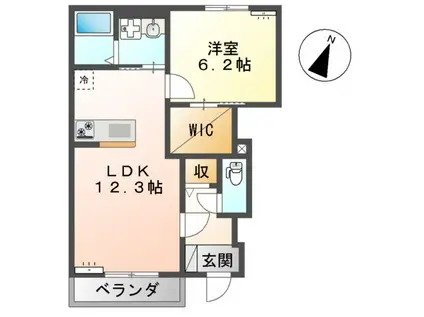 榎町アパート(1LDK/1階)の間取り写真