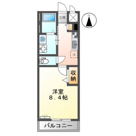 STEINFELDⅠ(1K/2階)の間取り写真