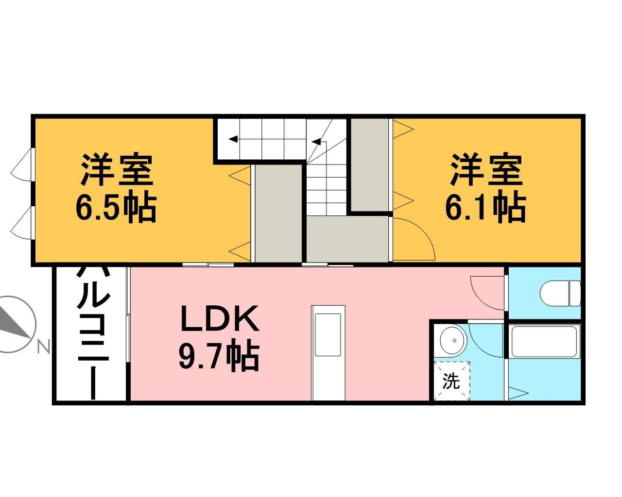 DIMOA HOUSE K(2LDK/2階)の間取り写真