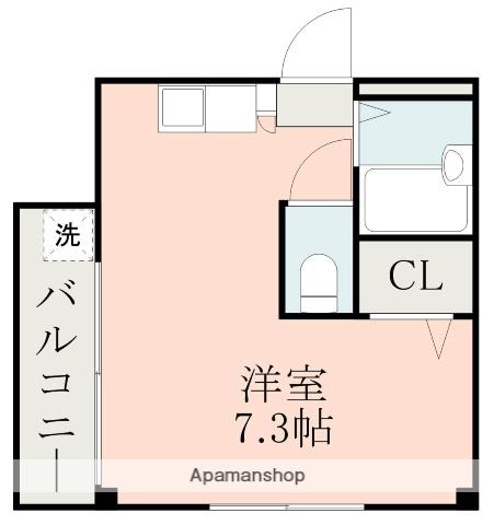 ドルミール黒髪(ワンルーム/1階)の間取り写真