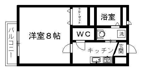 エクセレント花園(1K/2階)の間取り写真