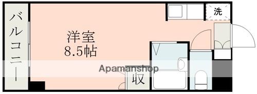 ルフェール熊本通町(ワンルーム/8階)の間取り写真