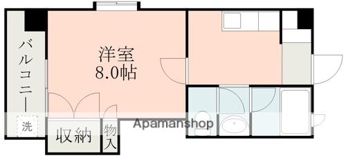 保田窪プラザマンション(1K/2階)の間取り写真