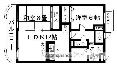インフィニティ出水Ⅱ(2LDK/3階)の間取り写真