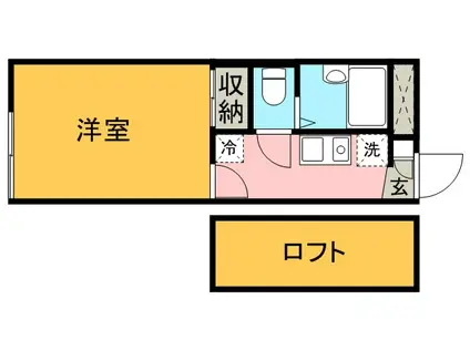 レオパレス一里木(1K/2階)の間取り写真
