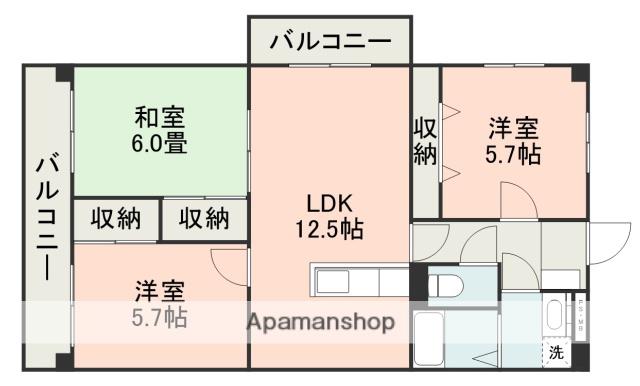 ショーンマンション(3LDK/4階)の間取り写真