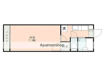 グランデル黒髪(1K/1階)の間取り写真