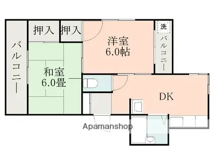 ドリームマンション(2K/2階)の間取り写真