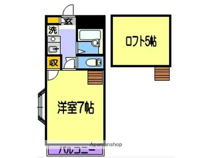 アップルハウス十禅寺(1K/2階)の間取り写真