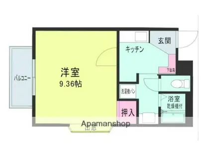 メイン25(1K/5階)の間取り写真