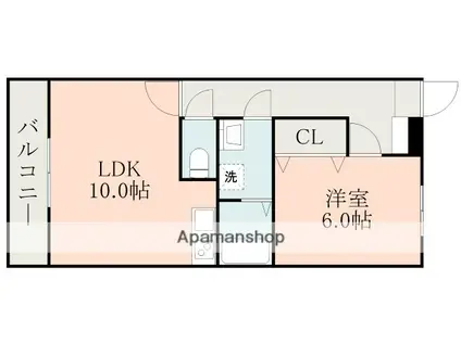 グランドステージ城南(1LDK/3階)の間取り写真