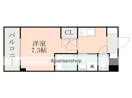 メイン21(1K/2階)の間取り写真