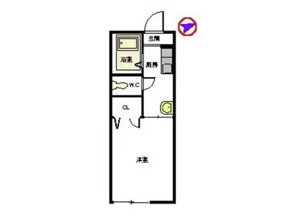 エントピア黒髪(1K/1階)の間取り写真