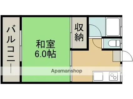 古庄アパート(1K/2階)の間取り写真