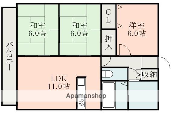 グリーンピアヤマト(3LDK/1階)の間取り写真