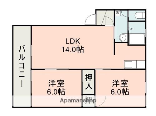 アビタシオン武蔵ヶ丘E(2LDK/2階)の間取り写真