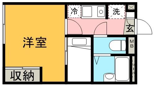 レオパレス新屋敷東(1K/2階)の間取り写真