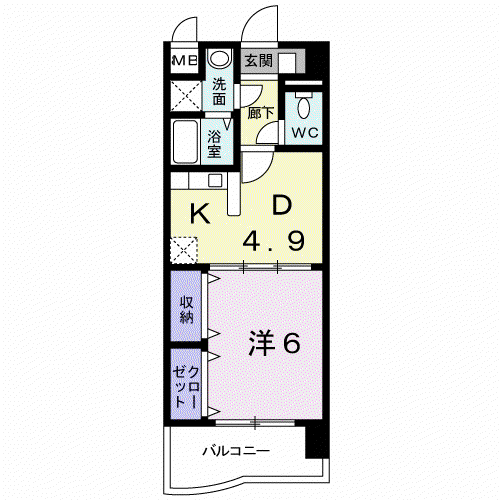 レルベ保田窪(1DK/3階)の間取り写真
