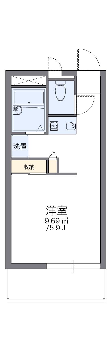 レオパレスUCHIKOSHI(1K/3階)の間取り写真
