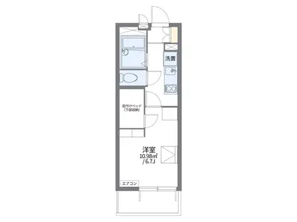 レオパレスグランキャスル新町(1K/1階)の間取り写真