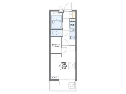 レオパレスグランキャスル新町(1K/4階)の間取り写真