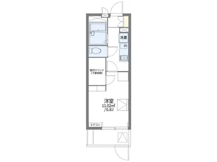 レオパレスフラワーヒル熊本(1K/1階)の間取り写真